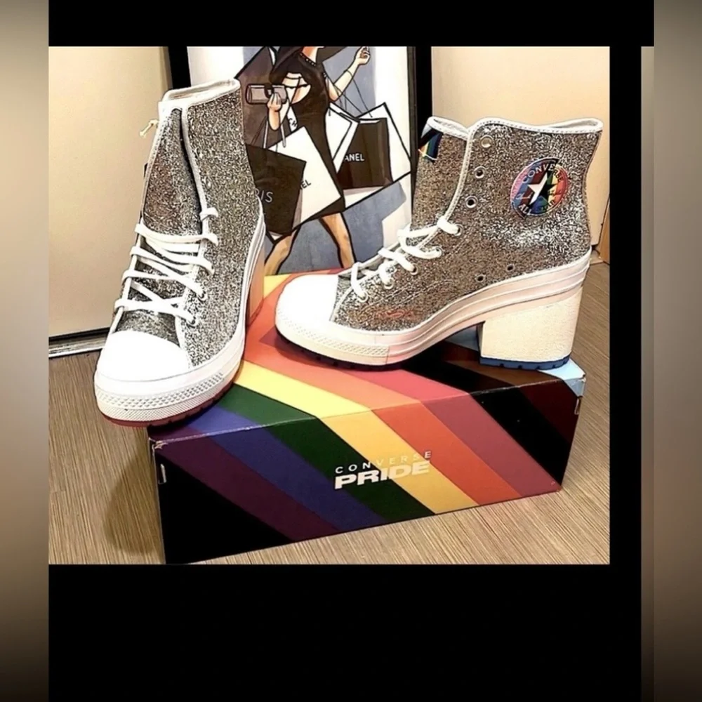 Converse Chuck 70 De Luxe Heel Pride High Top Platform Sneaker size 9.5 NWT